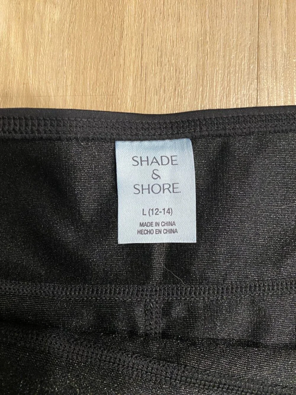 Shade & Shore Black Swim Shorts Women's L 12-14 Boyshort Swim Bottoms UPF Beach